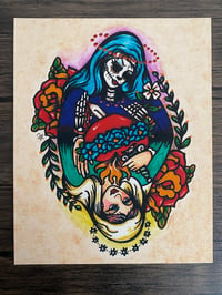 Image 3 of Day of the Dead Virgin Mary Traditional Tattoo Art Print
