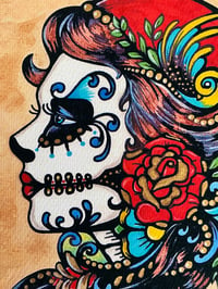 Image 4 of Day of the Dead "Rose Red" Fairy Tale Inspired Art Print
