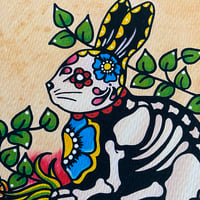 Image 4 of Day of the Dead Bunny Rabbit Art Print