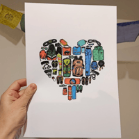 Image 1 of Valentine's gears - print