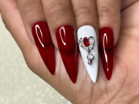 Image 1 of Red vein  Press On Nails