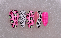 Image 3 of Print on pink  Press On Nails