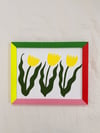 3 Yellow Tulips/Color Block Frame