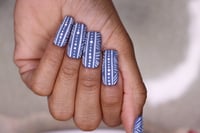 Image 2 of Blue bamboo  Press On Nails