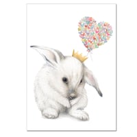 Image 2 of Big Love Heart Bunny Print