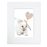 Image 3 of Big Love Heart Bunny Print