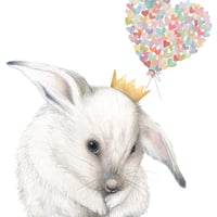 Image 1 of Big Love Heart Bunny Print