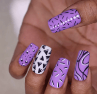 Image 2 of Fun in purple  Press On Nails