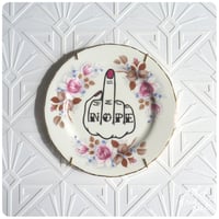 Image 1 of Nope Knuckles - Hand Painted Vintage Plate