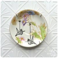 Image 1 of Origami Birds - Hand Painted Vintage Plate