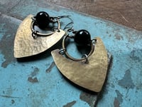 Image 4 of Black Onix Brass earrings/ n177