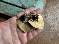 Image 5 of Black Onix Brass earrings/ n177