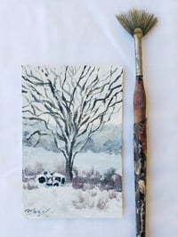 Image 2 of Old Tractor Under Snow -Original Acrylic Painting 