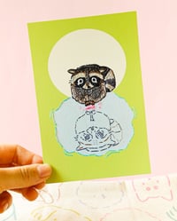 Image 2 of "Goodbye, Cotton Candy" Raccoon Postcard