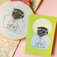 Image 4 of "Goodbye, Cotton Candy" Raccoon Postcard