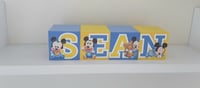 Image 4 of Baby Mickey Inspired Wood Name Blocks,Baby Mickey Blocks,Baby Mickey Centrepiece 