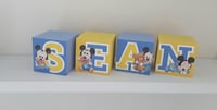 Image 5 of Baby Mickey Inspired Wood Name Blocks,Baby Mickey Blocks,Baby Mickey Centrepiece 