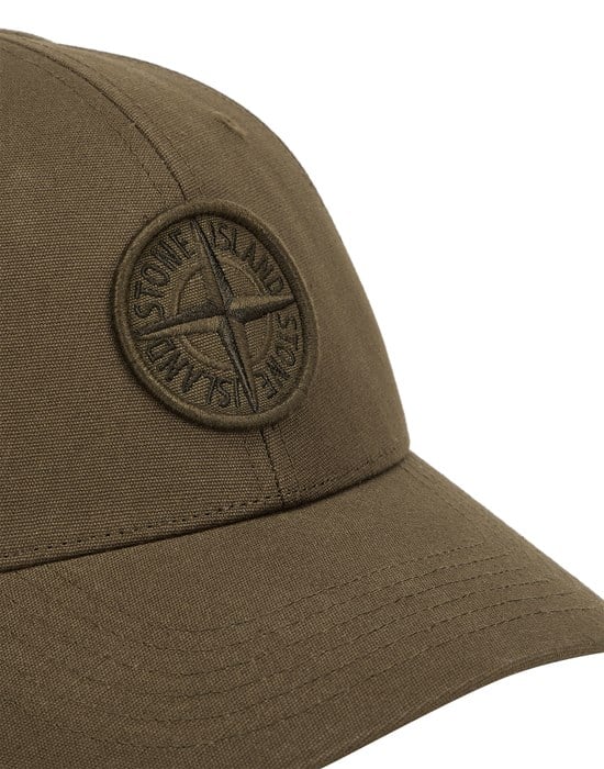 Image of STONE ISLAND 99661  6-PANEL CAP MILITARY GREEN