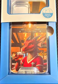 Image 1 of FEMALE WELSH DRAGON A GLASS OF ROSE WITH RUGBY TOP ON PHONE CASE