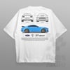 Cars and Clo - Regular Fit White - Ford Mustang Shelby GT500 Blueprint T-Shirt