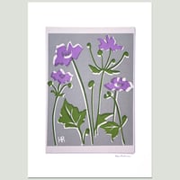 Image 4 of Lilac Anenomes on Grey