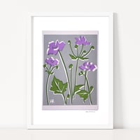 Image 3 of Lilac Anenomes on Grey