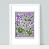 Image 1 of Lilac Anenomes on Grey