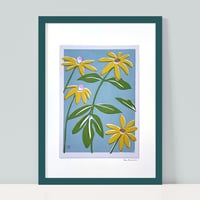 Image 1 of Yellow Rudbeckia on Chalk Blue