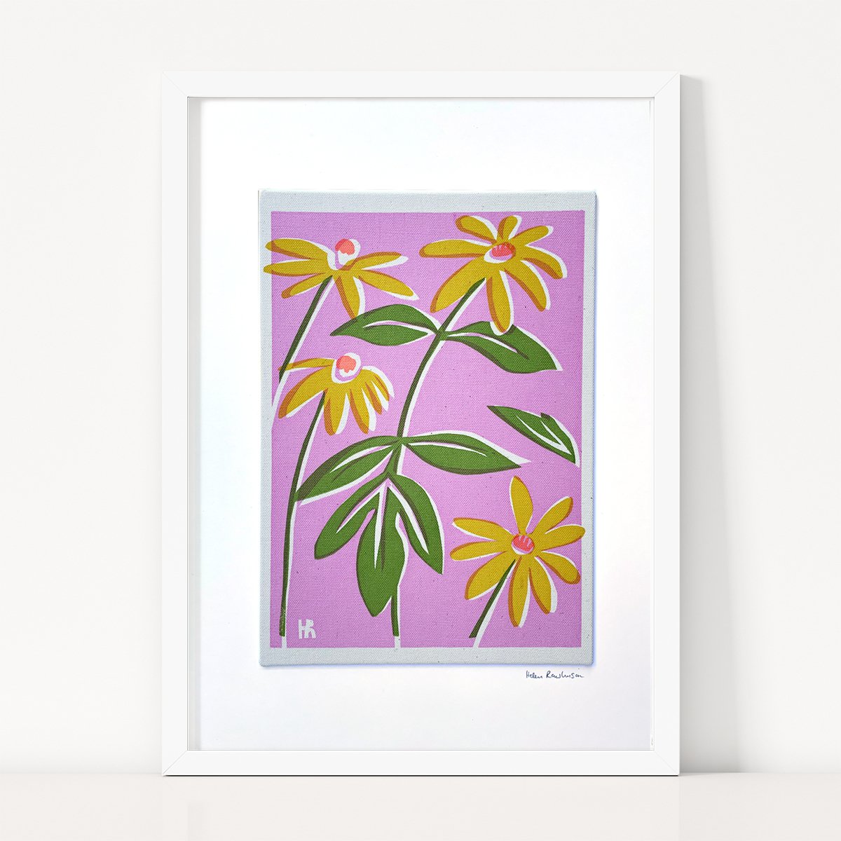 Image of Yellow Rudbeckia on Pink