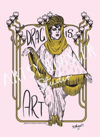 Image 2 of Drag Is Art, Nouveau Queen Tee, Light Grey