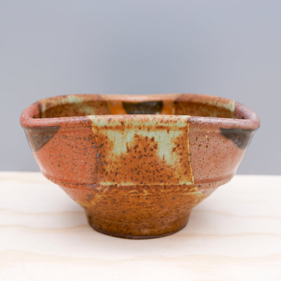 Image of Soda Fired Small Bowl (mint+triangle)