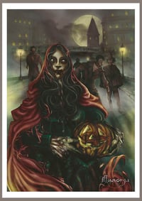 Image 1 of Zombie - 78 Tarot Halloween - Giclée Print - Digital Artwork