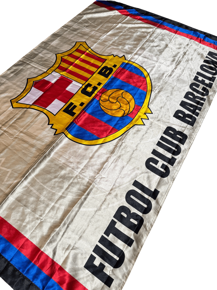 Image of Early 2000s Fc Barcelona Large Flag 155 x 94cm 