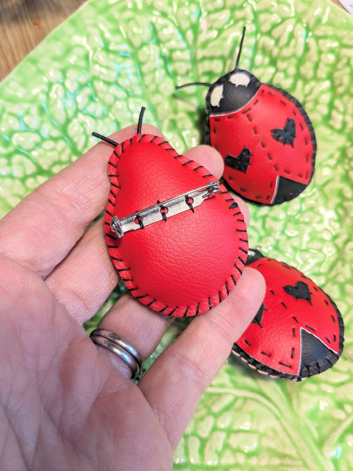 Image of Ladybird Heart Brooch