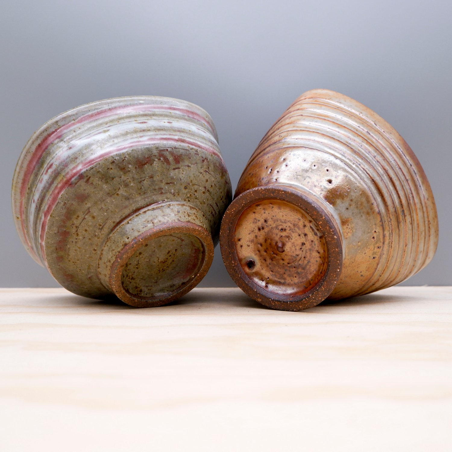Image of Soda Fired Pair of Small Bowls 