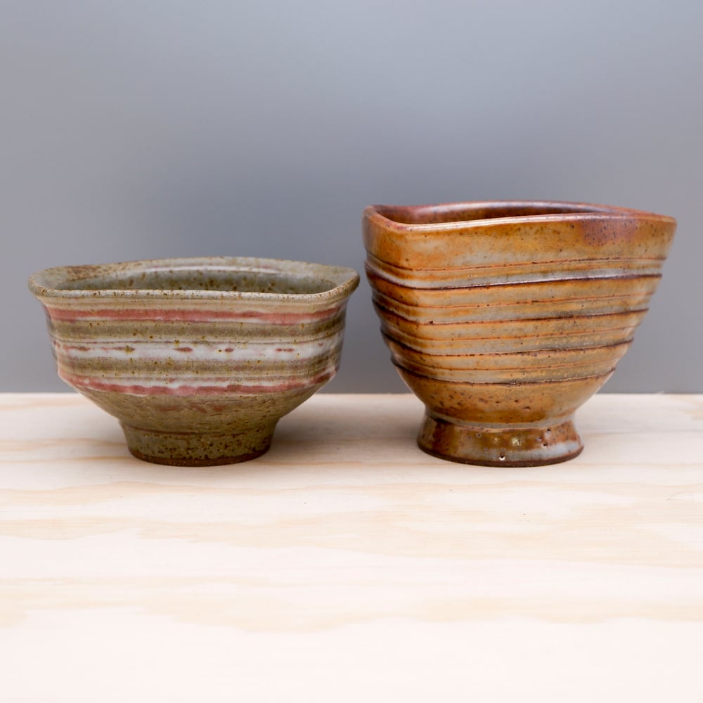 Image of Soda Fired Pair of Small Bowls 
