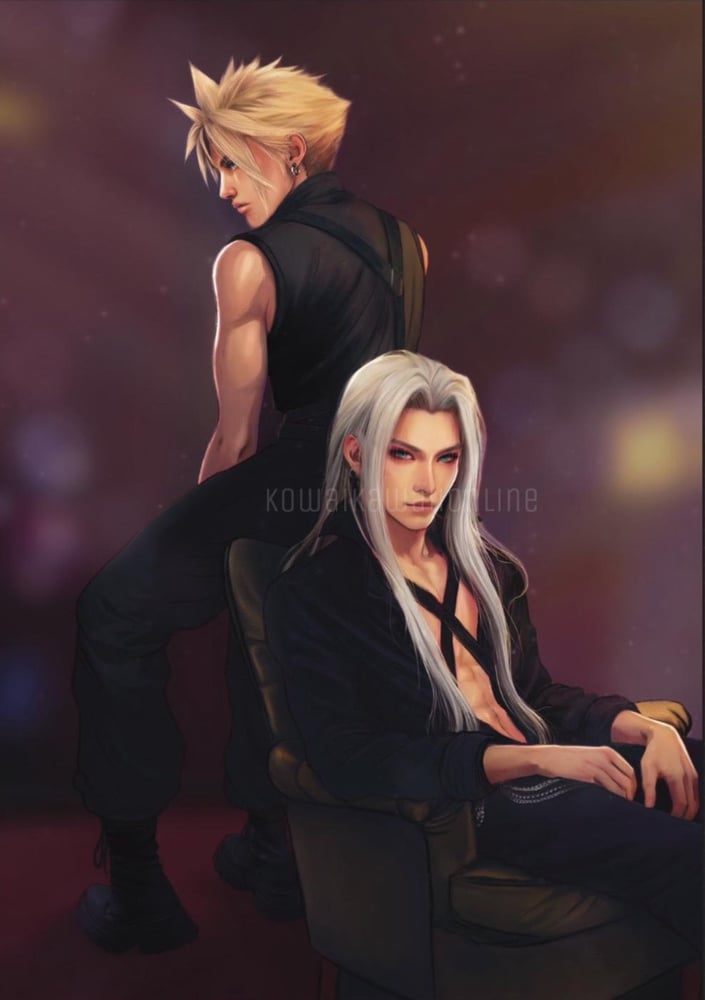 Image of Cloud & Sephiroth Print