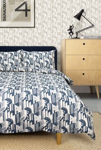 Image 2 of Bauhaus Duvet Cover Set - Washed Denim