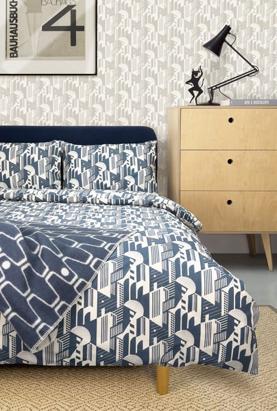 Image of Bauhaus Duvet Cover Set - Washed Denim