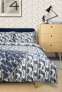 Image 1 of Bauhaus Duvet Cover Set - Washed Denim
