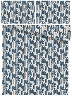 Image of Bauhaus Duvet Cover Set - Washed Denim