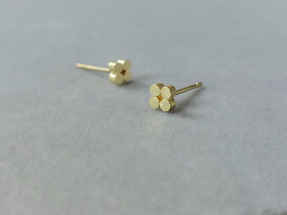 Image of Yellow Gold Quartet Earstuds 