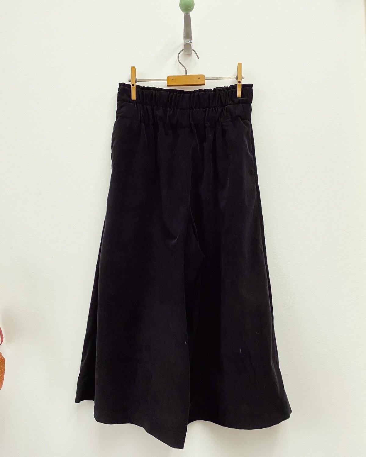 Image of Corduroy Ruched Waist Wide Leg Trousers