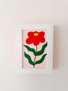 Red Flower / White & Pink Frame