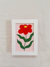Red Flower / White & Pink Frame