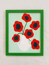 Red Poppies / Green Frame 