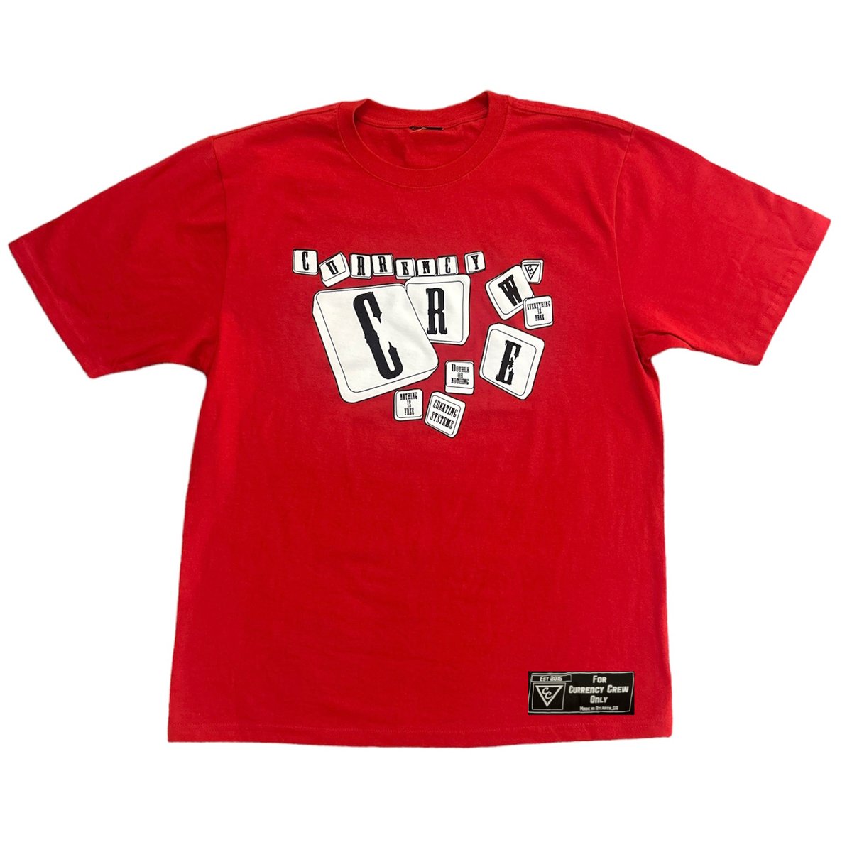 Image of Currency Crew Scrabble Tee Red
