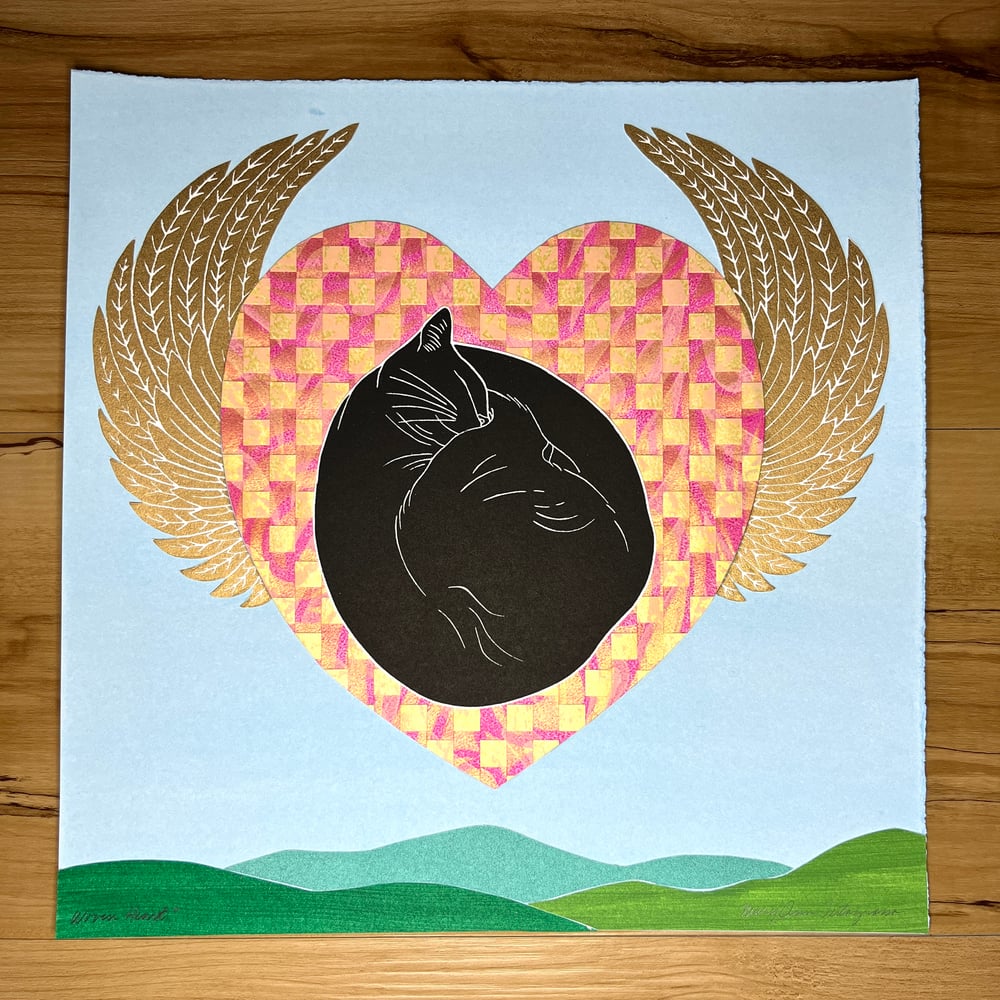 Image of Woven Heart #5  (with a cat or without - you get to choose)