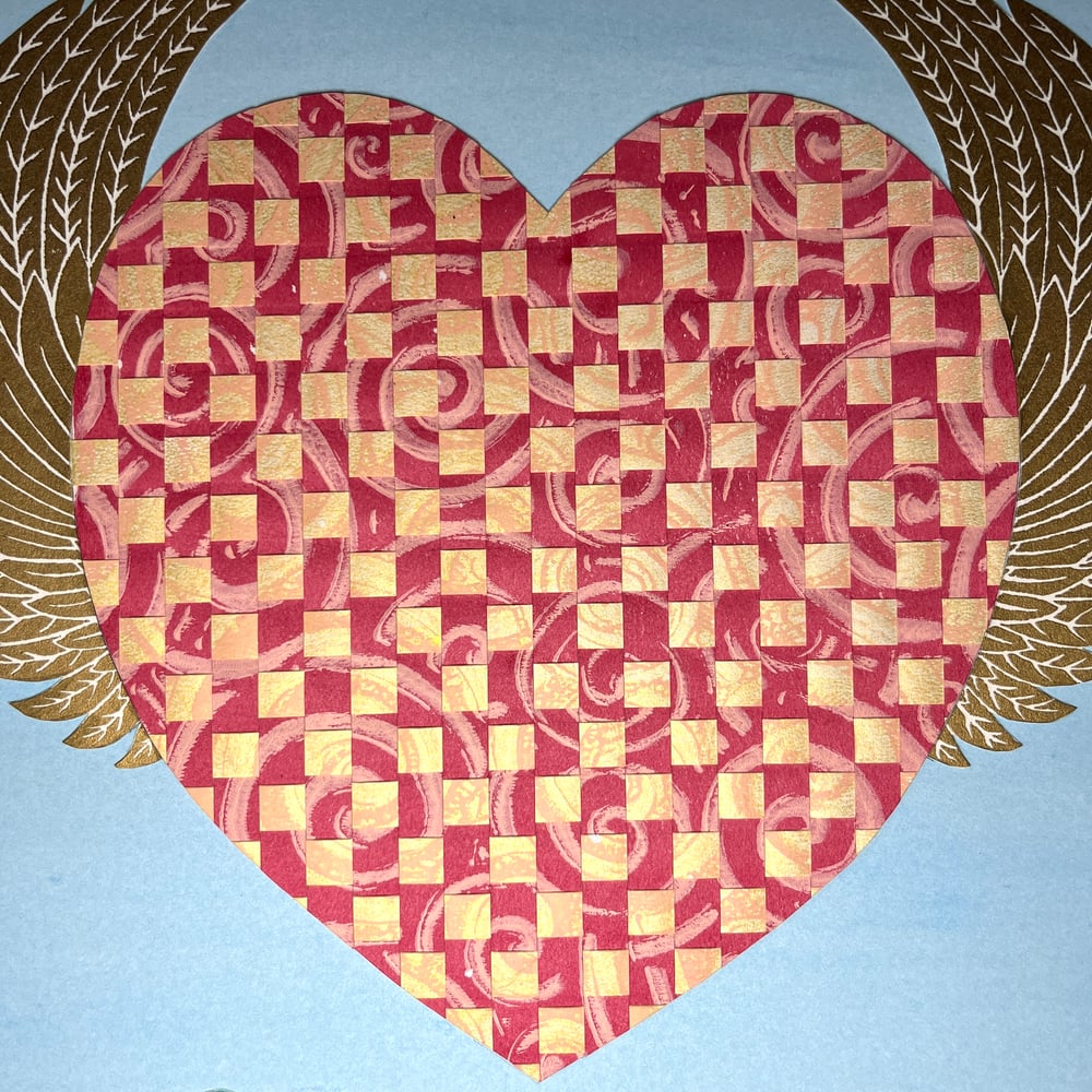 Image of Woven Heart #3 (with a cat or without - you get to choose)