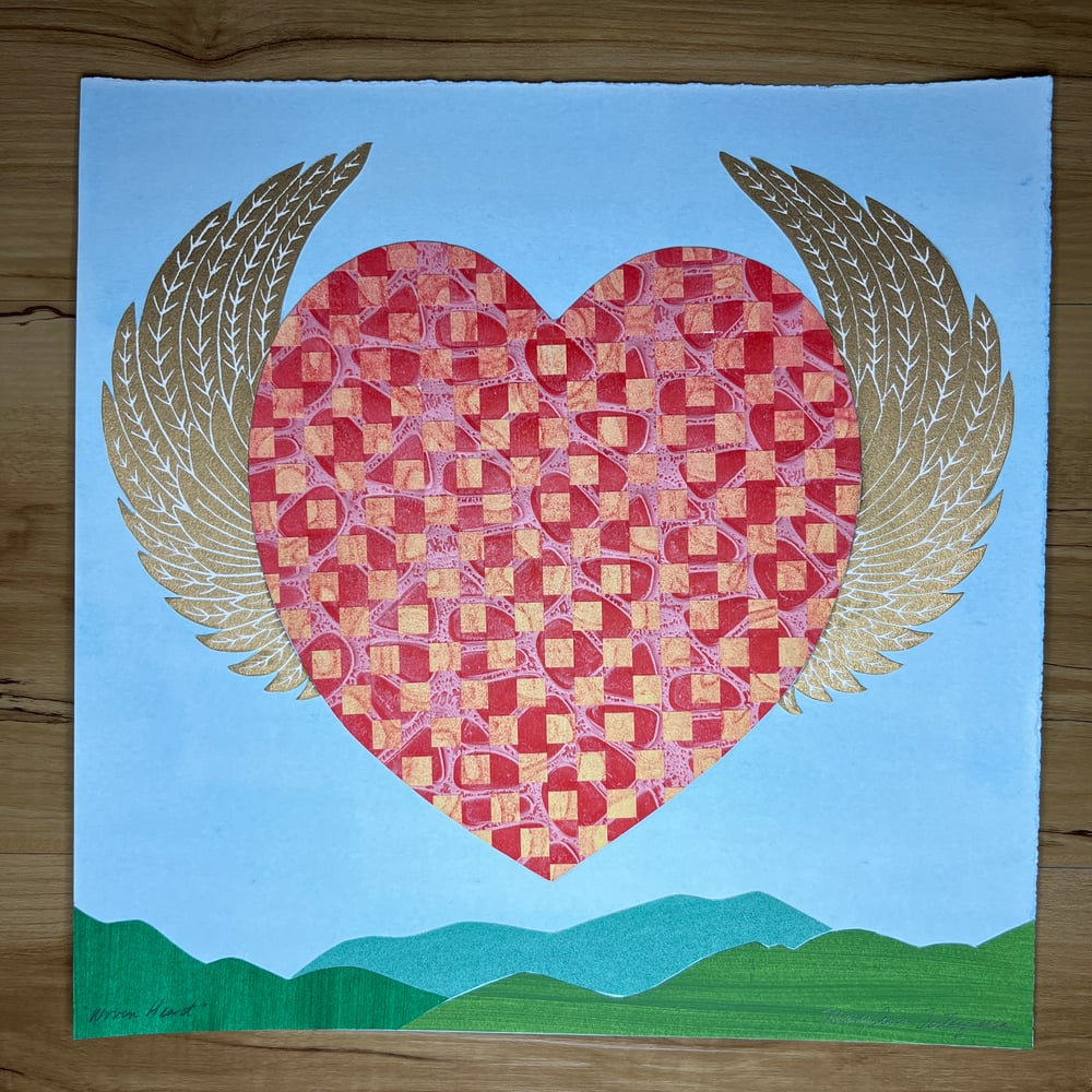 Image of Woven Heart #2 (with a cat or without - you get to choose)